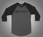 Camiseta Ranglan 3/4 estilo Beisbolera para entrenamiento negro-gris DAMA