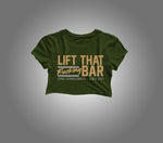 Playera Croptop para entrenar CRMA LIFT THAT FCKN BAR mujer